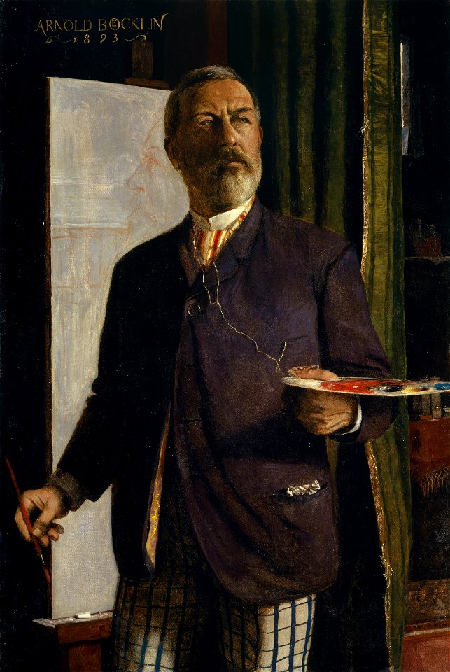 Böcklin Selbstbildnis im Atelier 1893