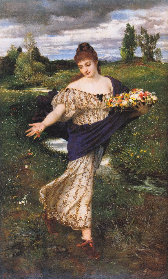 Arnold Böcklin - Flora, Blumen streuend - 1875