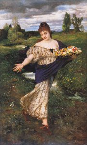 Arnold Böcklin - Flora, Blumen streuend - 1875