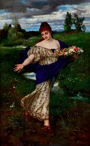 Arnold Böcklin - Flora, Blumen streuend (1875)