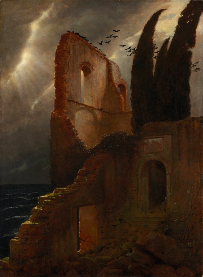Arnold Böcklin - Ruine am Meer (1881)