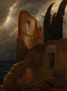 Arnold Böcklin - Ruine am Meer (1881)