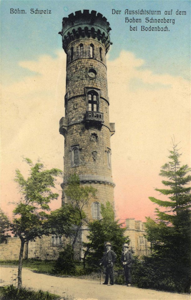 Bodenbach (CZ), Tschechien - Aussichtsturm auf dem Hohen Schneeberg (Zeno Ansichtskarten)