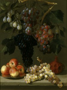 Bodegón de uvas, manzanas y ciruelas, de Juan de Espinosa