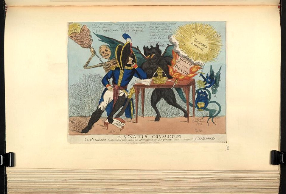 Bodleian Libraries, A senatus consultum on- Bonaparte making his will before his invasion of England and conquest of the world