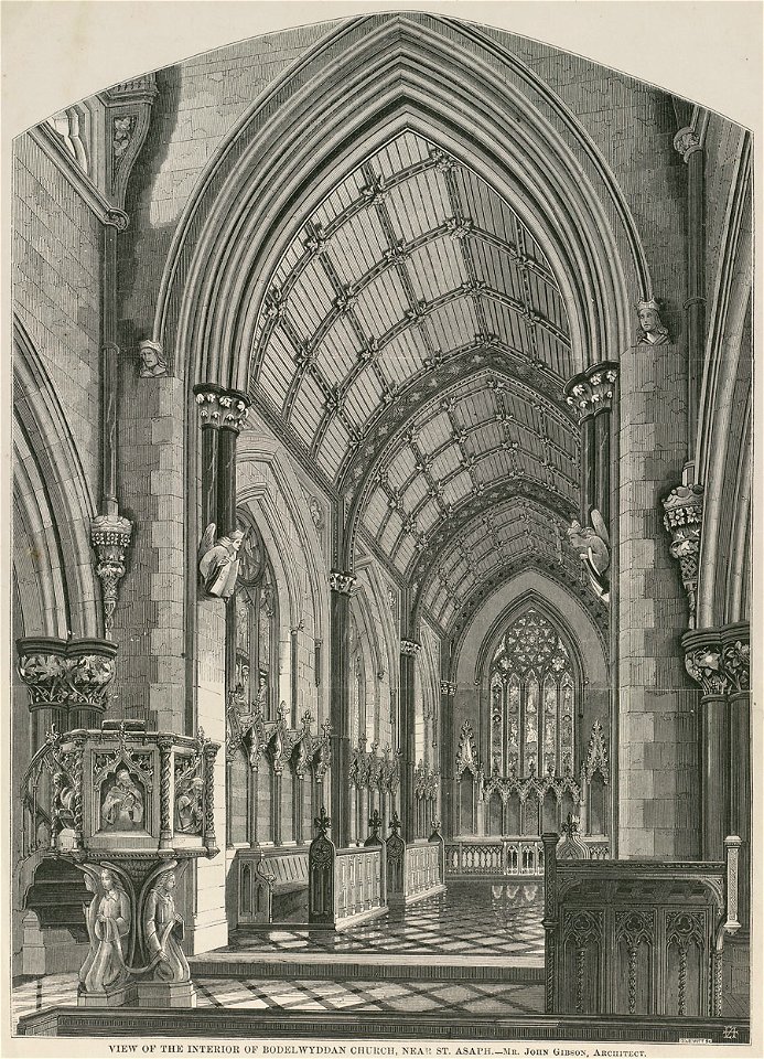 View of the interior of Bodelwyddan Church, near St. Asaph