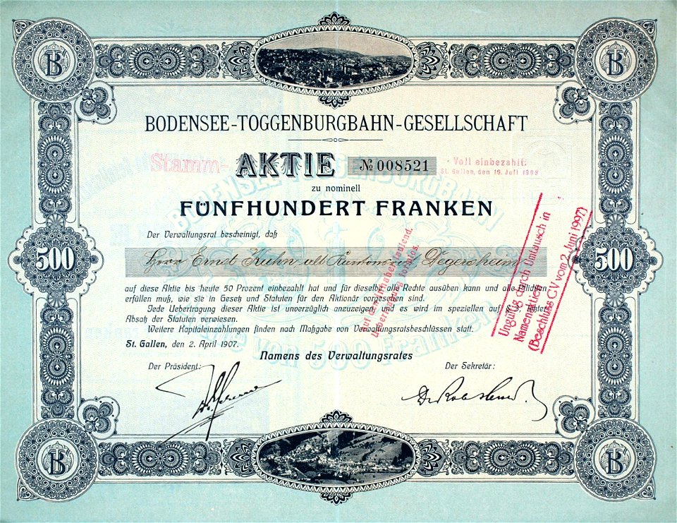 Bodensee-Toggenburgbahn 1907