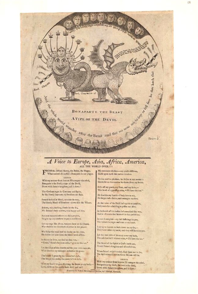 Bodleian Libraries, Bonaparte the beast a type of the devil with verses