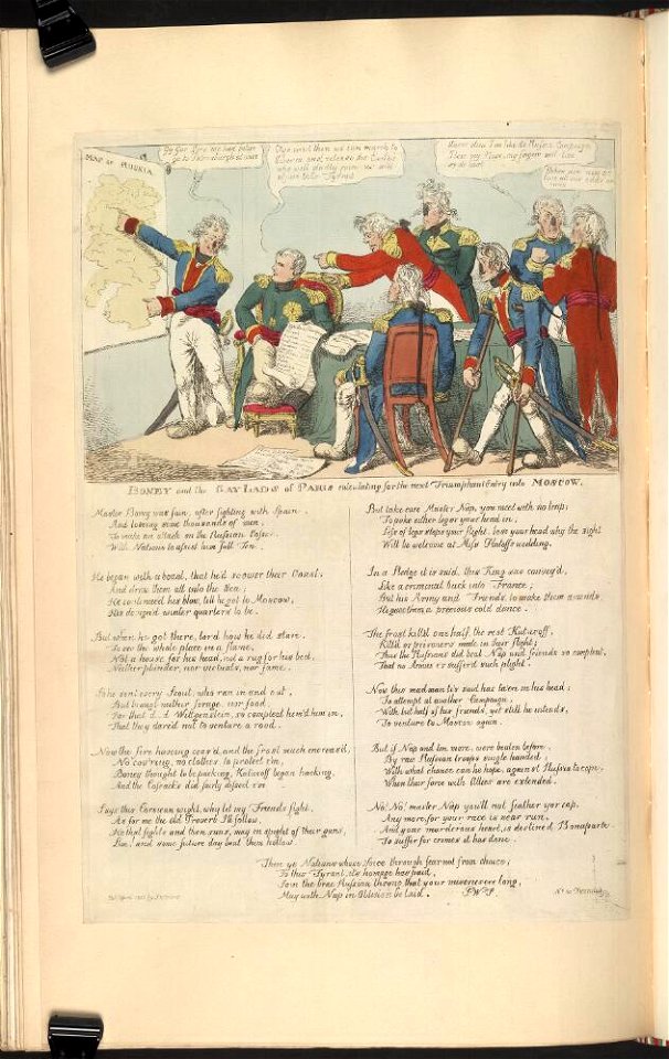 Bodleian Libraries, Boney and the gay lads of Paris calculating for the next triumphant entry into Moscow
