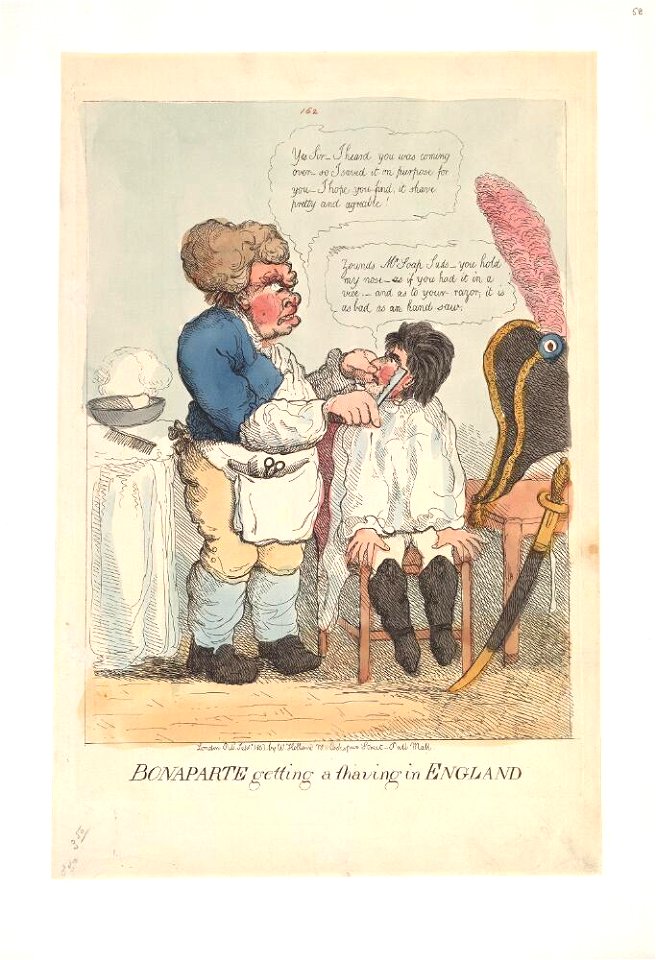 Bodleian Libraries, Bonaparte getting a shaving in England