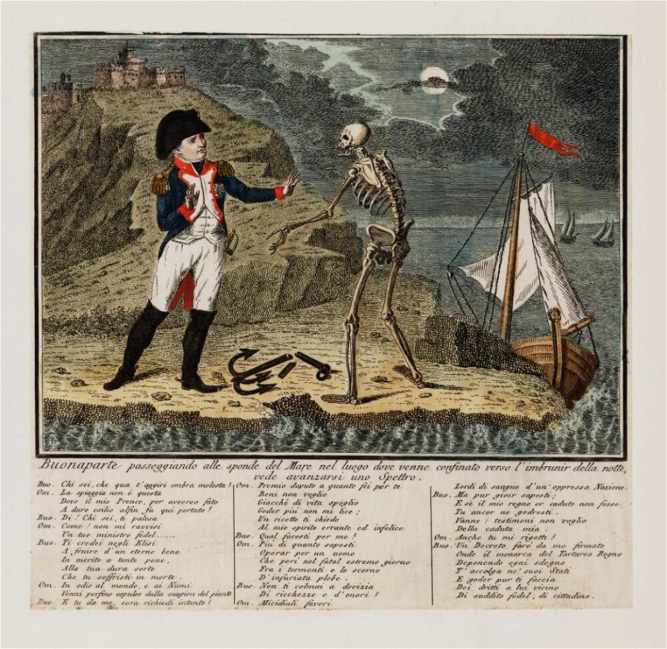 Bodleian Libraries, Buonaparte passeggiando alle sponde del Mare nel luogo dove venne confinato verso l'imbrunir della notte- Napoleon Bonap