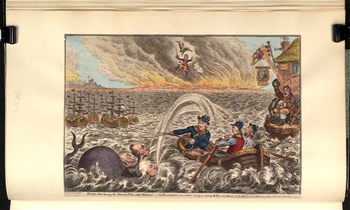Bodleian Libraries, British tars, towing the Danish fleet into harbour - the Broadbottom Leviathan trying to swamp Billy's old boat, the lit