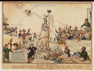Bodleian Libraries, De Vlugt van Napoleon- Napoleon Bonaparte premier consul s'est rendu à Notre Dame pour y entendre la Sainte Messe célébr