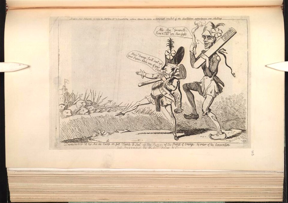Bodleian Libraries, Dumourier his aid du camp on full march to seal up the papers of the Prince of Orange By order of the Convention but pre