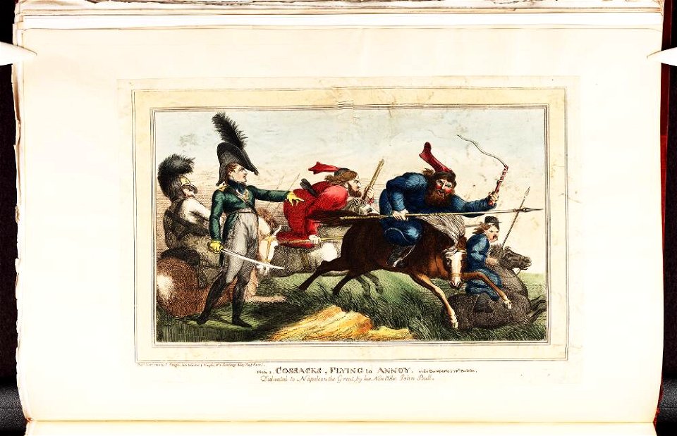Bodleian Libraries, Cossacks, flying to annoy- Plate 2 Dedicated to Napoleon the Great, by his non allie sic John Bull
