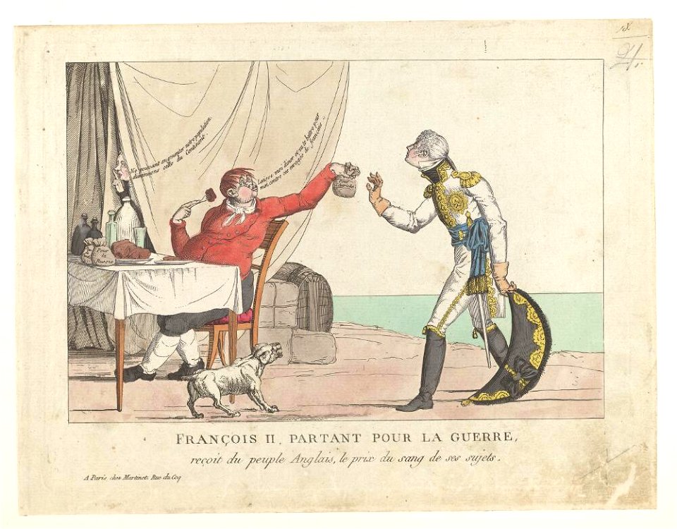 Bodleian Libraries, François II, partant pour la guerre, reçoit du peuple Anglois, le prix du sang de ses sujets
