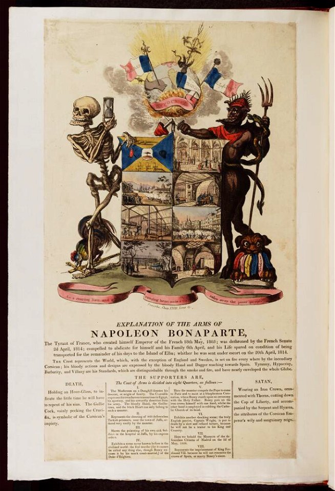 Bodleian Libraries, Explanation of the arms of Napoleon Bonaparte- Napoleon Bonaparte premier consul s'est rendu à Notre Dame pour y entendr