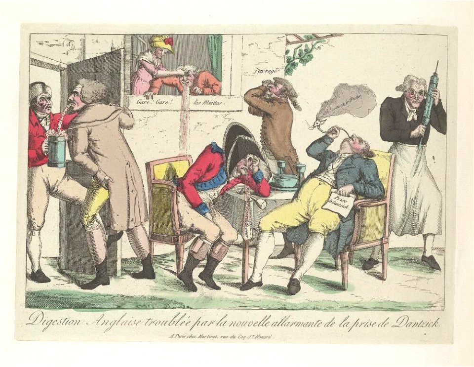 Bodleian Libraries, Digestion Anglaise troublée par la nouvelle allarmante de la prise de Dantzick
