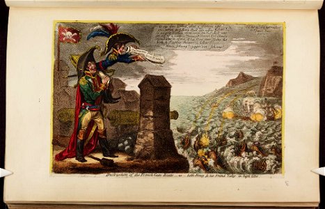 Bodleian Libraries, Destruction of the French gunboats or- little Boney and his friend Talley in high glee