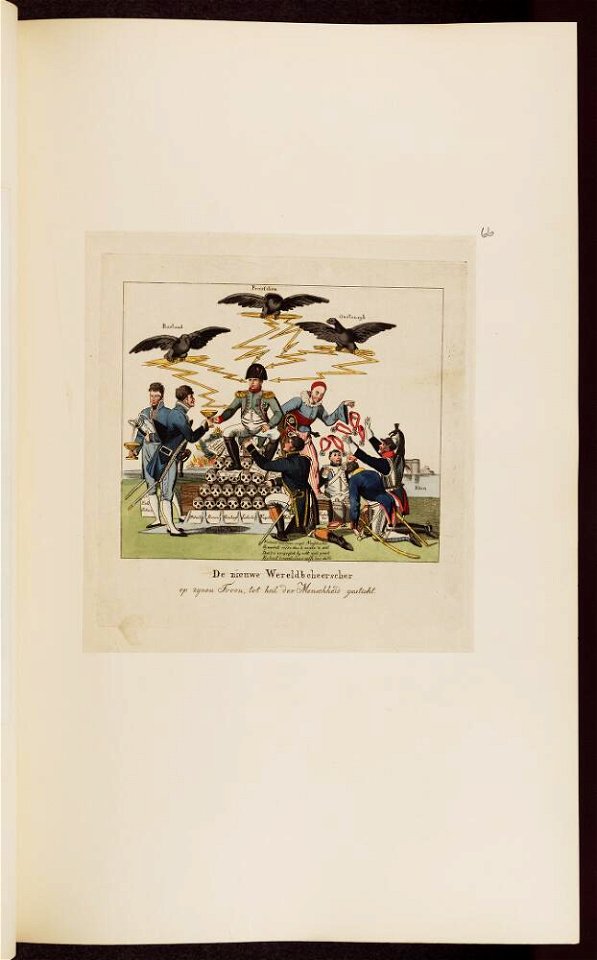 Bodleian Libraries, Die nieuwe Wereldbeheerscher op zynen Troon, tot heil der Menschheid gesticht- Napoleon Bonaparte premier consul s'est r