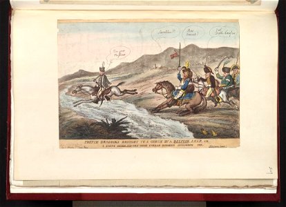 Bodleian Libraries, French dragoons brought to a check by a Belvoir leap or- A scene after nature near Cindad Rodrigo September 1811