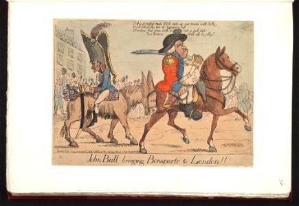 Bodleian Libraries, John Bull bringing Bonaparte to London. Free illustration for personal and commercial use.