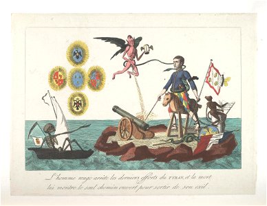 Bodleian Libraries, L'homme rouge arrête les derniers efforts du tyran, et la mort lui montre le seul chemin ouvert pour sortir de son exil