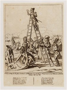 Bodleian Libraries, La belle alliance- Se Kaiserl Majestät Napoleon der Grosse auf Höchstdero neuerfundenem Observatorio in der Schlacht von