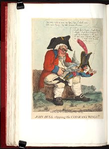 Bodleian Libraries, John Bull clipping the Corsican's wings. Free illustration for personal and commercial use.