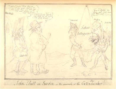Bodleian Libraries, John Bull in Sweden or- the approach of the extinguisher