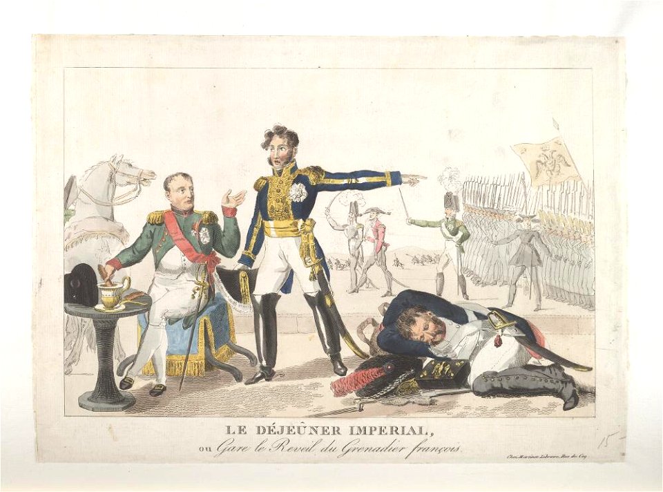 Bodleian Libraries, Le déjeuner imperial, ou- Gare le reveil du grenadier françois