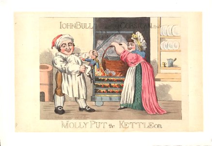 Bodleian Libraries, John Bull preparing a Corsican stew- Molly put the kettle on