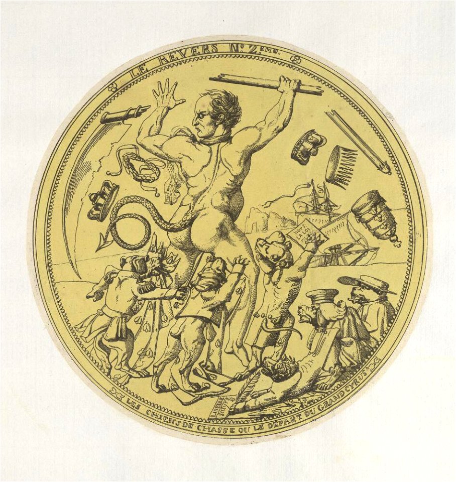 Bodleian Libraries, Le revers no 2eme- Les chiens de chasse ou le départ du grand Cyrus