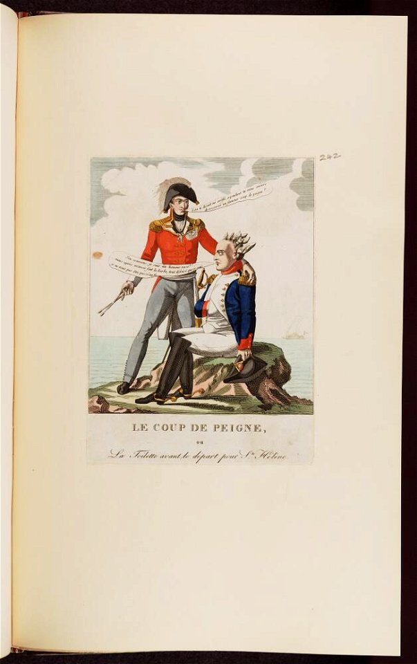 Bodleian Libraries, Le coup de peigne, ou la toilette avant de départ pour Ste Helène- Napoleon Bonaparte premier consul s'est rendu à Notre