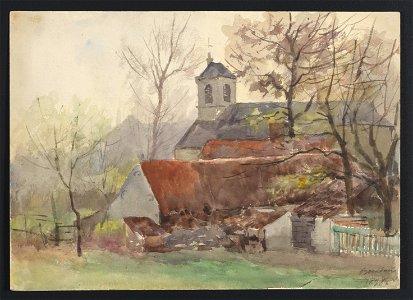 Boendael (église) 1898 drawing by Jean-François Taelemans, R-2009-26330, Prints Department, Royal Library of Belgium