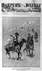 Boer scouts on the Natal border - drawn by Frederic Remington. LCCN89716302