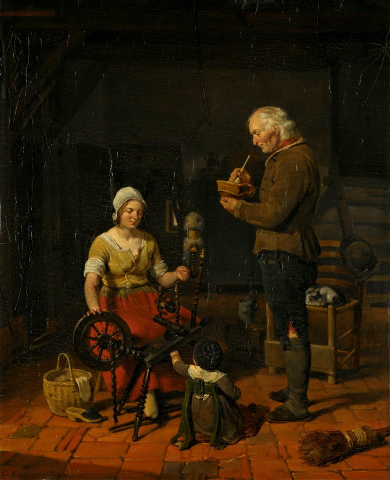 Boerengezin in interieur Rijksmuseum SK-A-1067