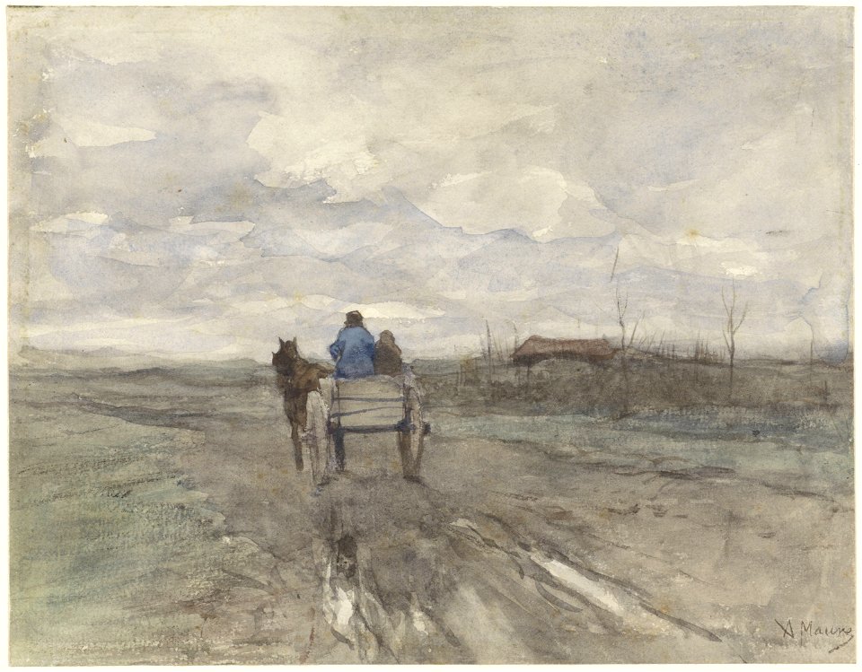 Boerenkar op een landweg Rijksmuseum SK-A-2450