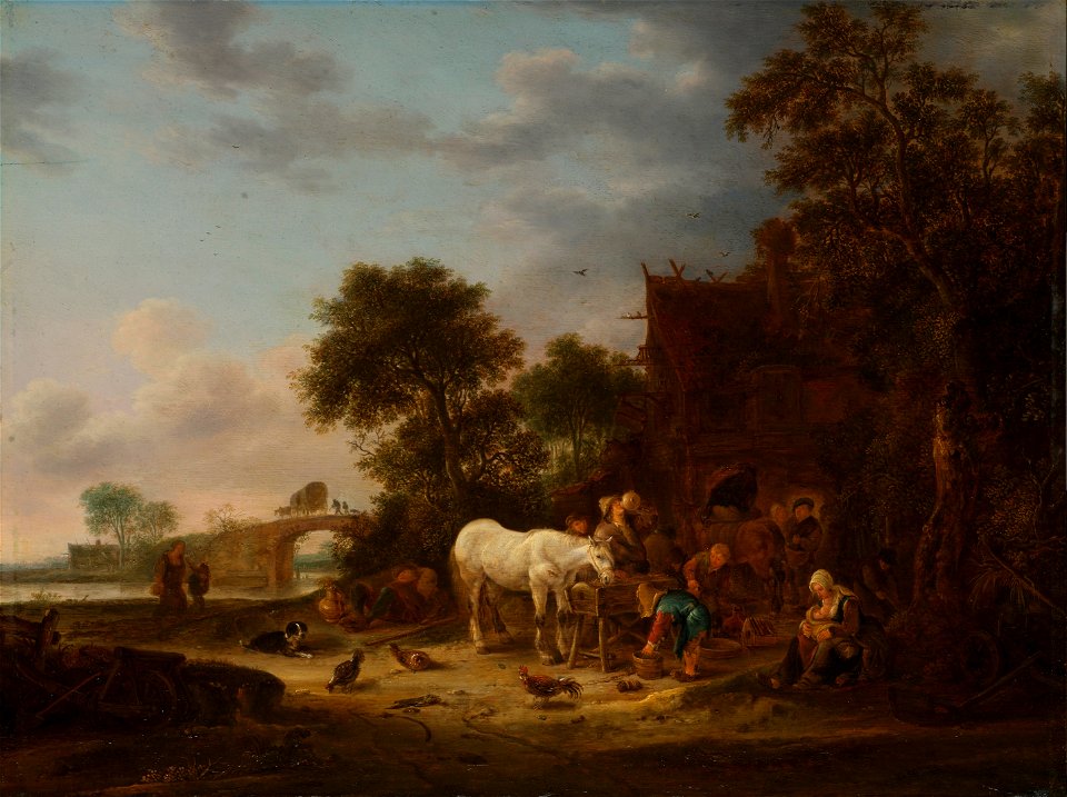 Boerenherberg met paard aan de trog Rijksmuseum SK-A-303
