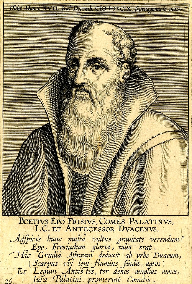 Boetius Epo Frisius, Comes Palatinus, I.C. et Antecessor Duacenus (BM 1930,0414.261)