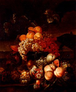 Bogdány Still Life Of Grapes, Peaches, And Figs