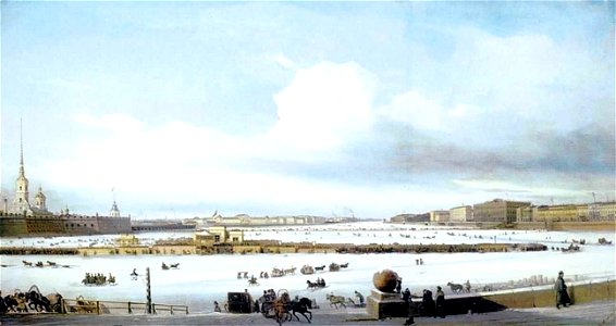 Bogolubov Riding on Neva river 1854