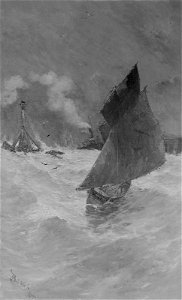Frank Myers Boggs - A Rough Day—Harbor of Honfleur - 86.56 - Museum of Fine Arts