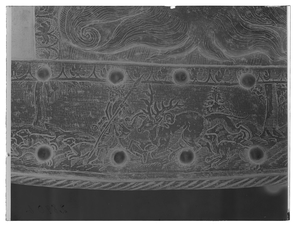 Bogpansar till hästrusning, troligen tillhörigt Johan III, 1500-tal - Livrustkammaren - 79454-negative