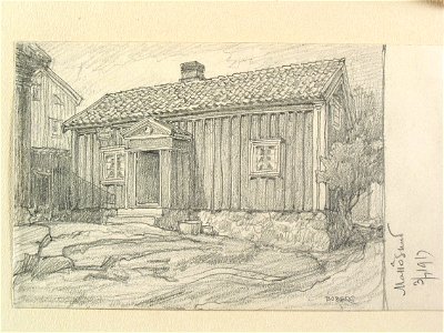 Bohuslän, Mollösund. Teckning av Ferdinand Boberg - Nordiska museet - NMA.0088001