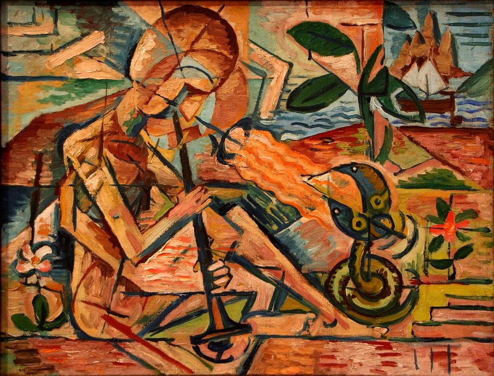 Bohumil Kubišta - Fakir Taming Snakes