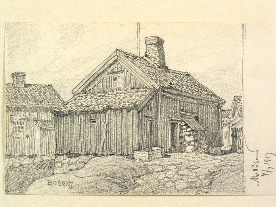 Bohuslän, Mollösund. Teckning av Ferdinand Boberg - Nordiska museet - NMA.0087998