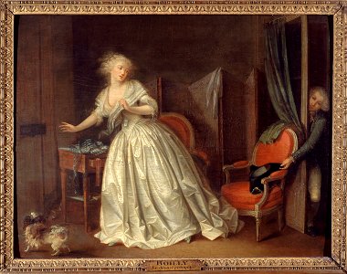 Boilly, Louis Léopold - Le Départ précipité - J 6 - Musée Cognacq-Jay. Free illustration for personal and commercial use.