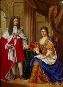 Charles Boit - Portrait of Queen Anne and and Prince George of Denmark (1706). Free illustration for personal and commercial use.