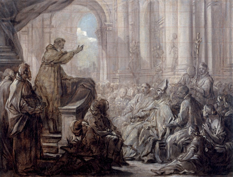 Carle Vanloo - La prédication de saint Augustin devant Valère Esquisse pour le tableau du chœur de l'église de Notre-Dame-des-Victoires - P2647 - Musée Carnavalet